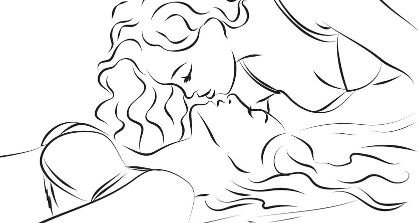 Illustration artistique d'un couple en intimit&eacute;, &eacute;voquant le romantisme